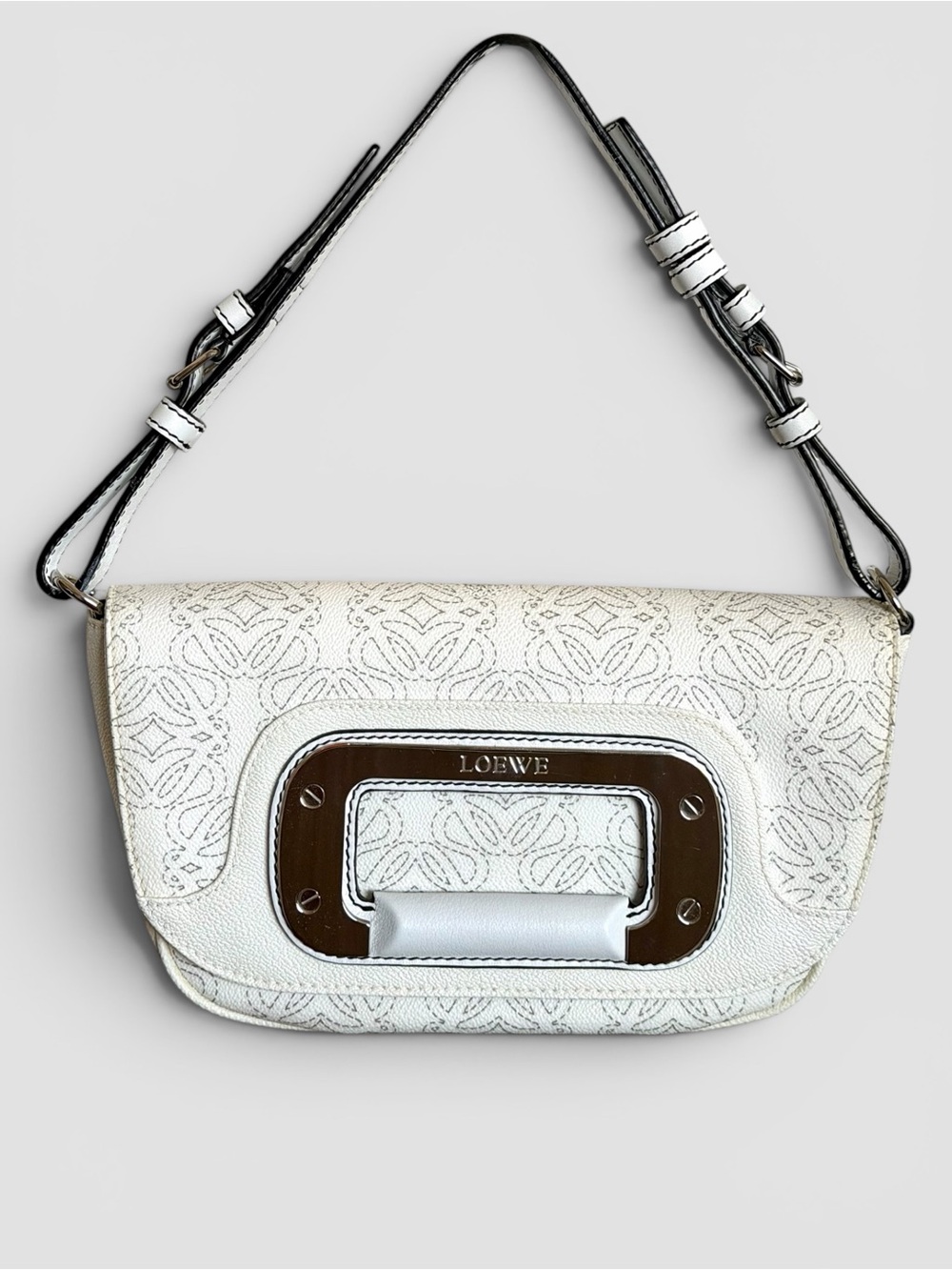 LOEWE Limited Edition Anagram Coated Canvas Baguette Shoulder Bag